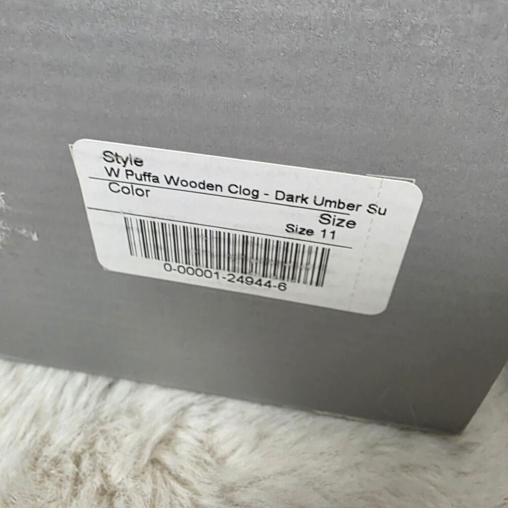 NEW Everlane Puffa Wooden Clog Dark Umber Suede Brown 11 - Picture 4 of 10